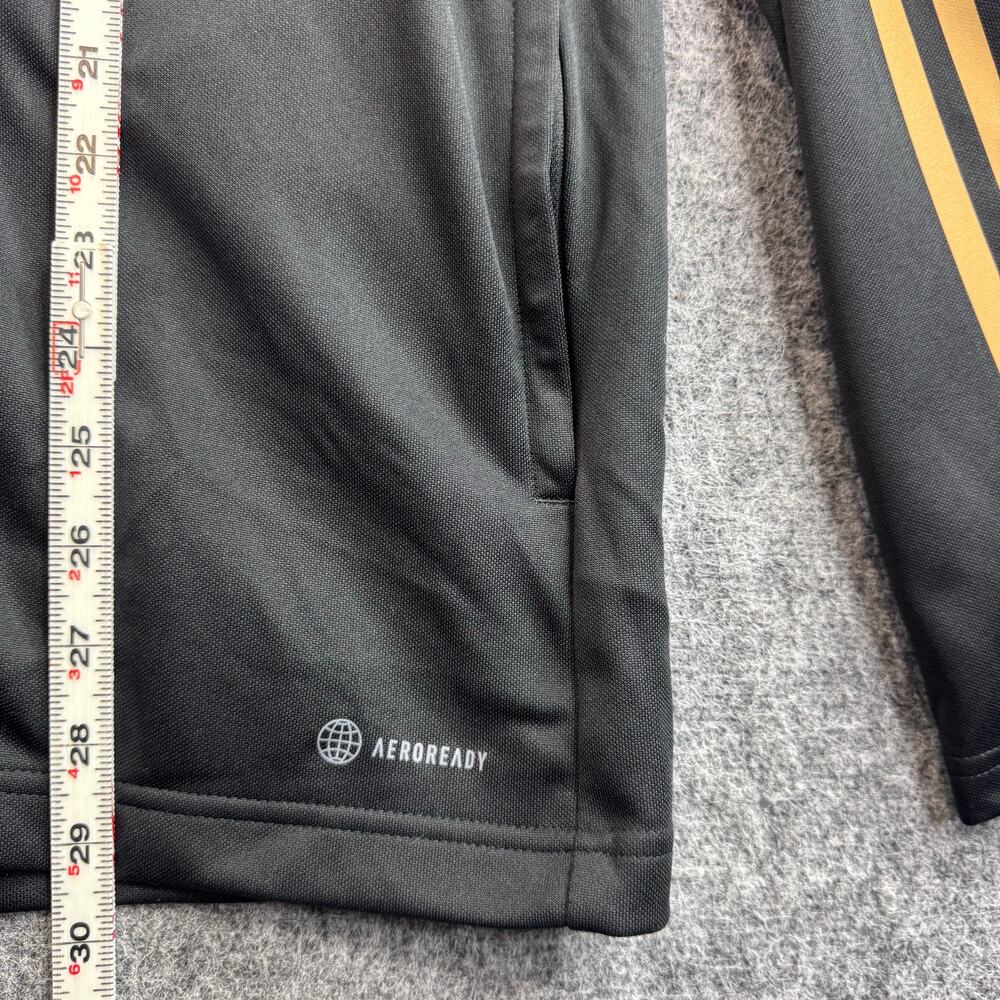 Adidas Men's Track Jacket Large Athletic Full Zip Black - Picture 9 of 10